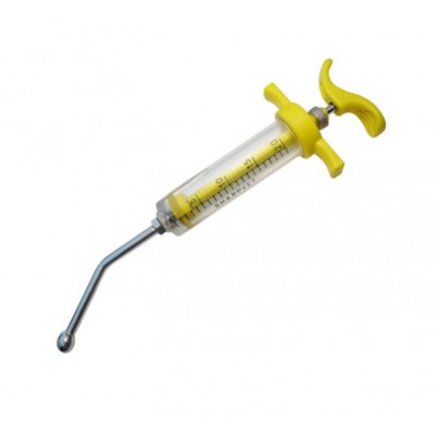 Feeding Syringe - Sharpvet - 20 cc - with dose nut - yellow