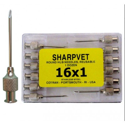 Sharpvet Round Hub Hypodermic Needles - reusable - 16 x ¾ - 1.6 x 20 mm
