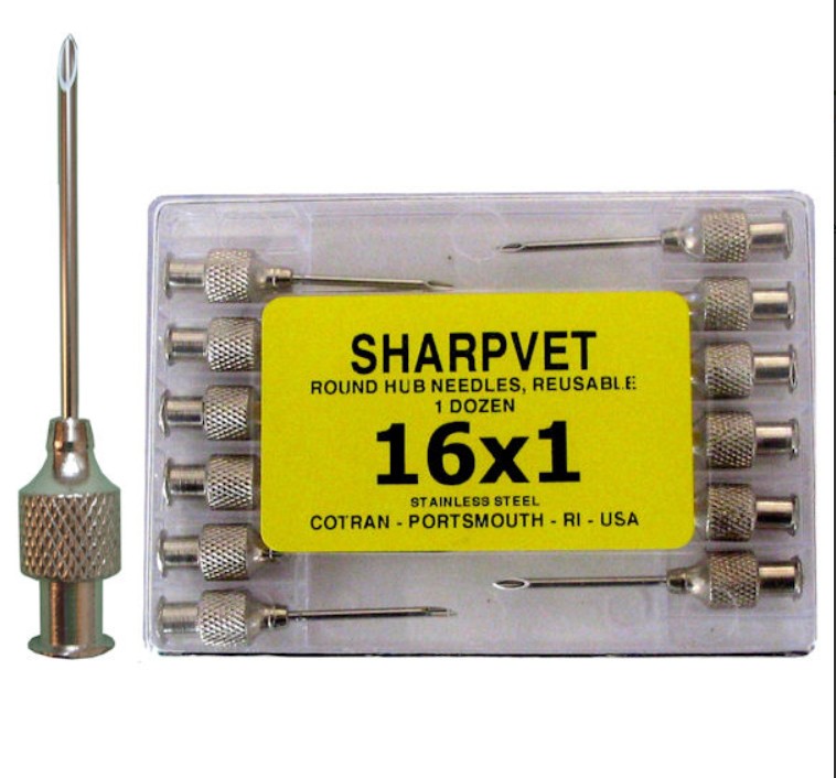 Sharpvet Round Hub Hypodermic Needles - reusable - 18 x 6 - 1.2 x 150 mm