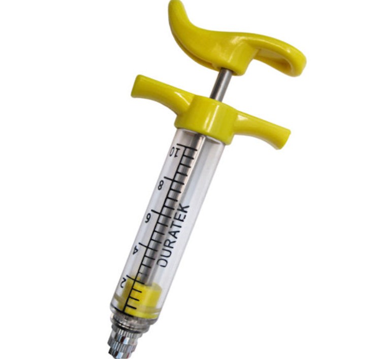 Sharpvet - Nylon Syringe - yellow - with dose nut - 2 o-rings - 30cc